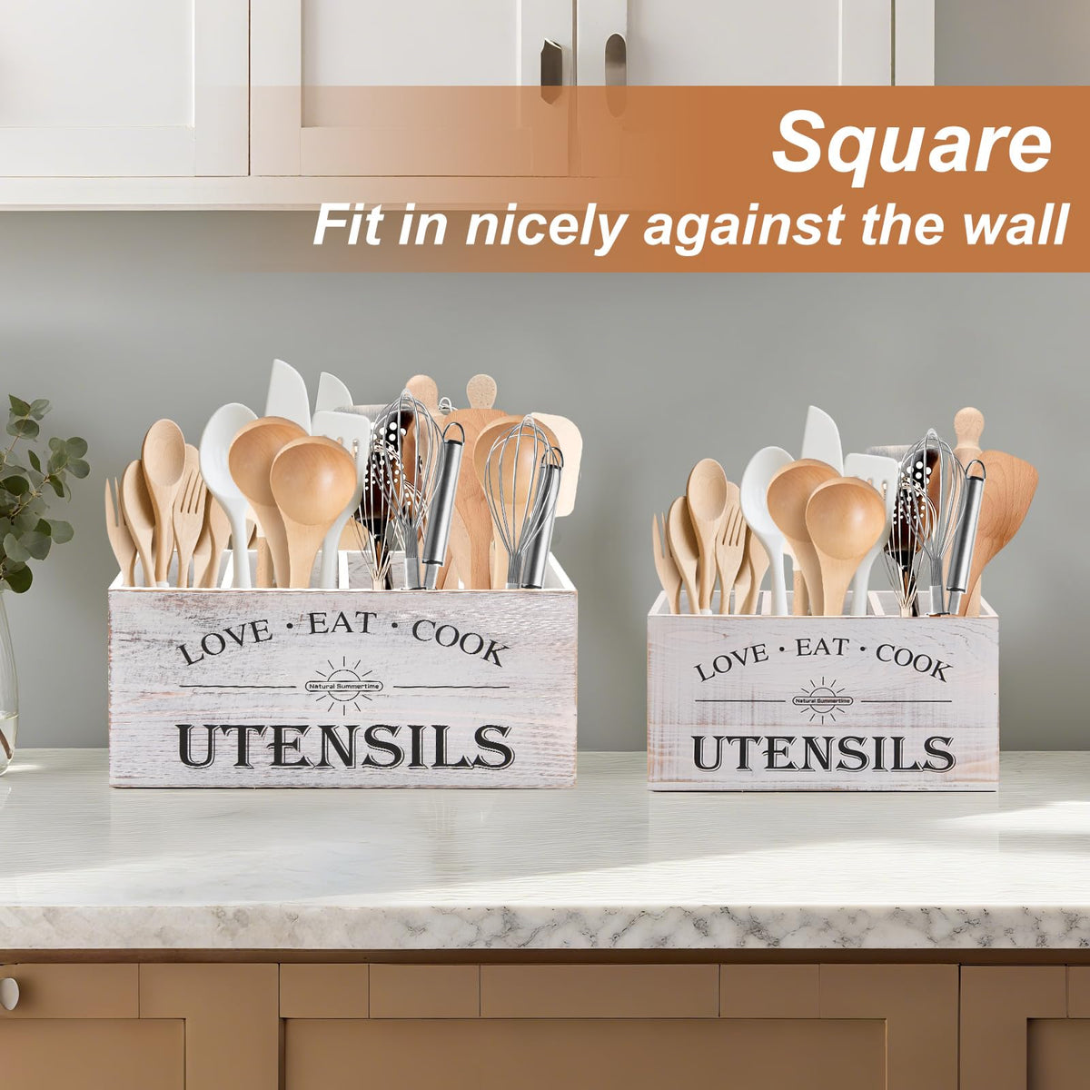 2 PC Wooden Utensil Holder V679669