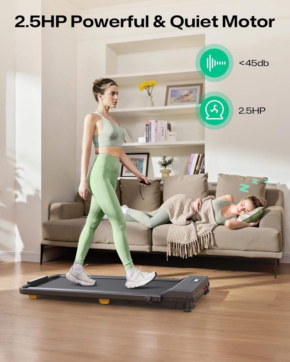 2.5HP Portable Walking Treadmill with Incline K210