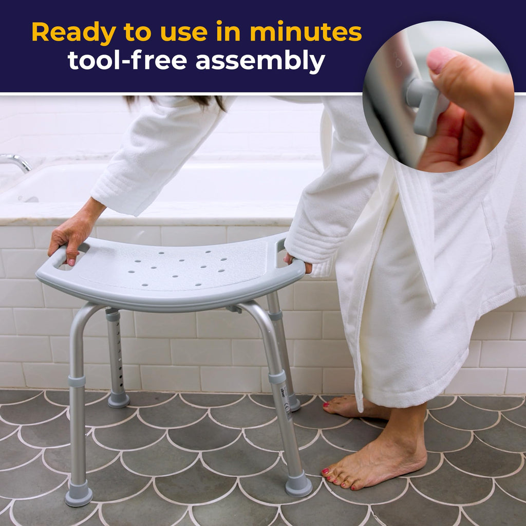 Adjustable Non-Slip Aluminum Shower and Bath Chair R406445