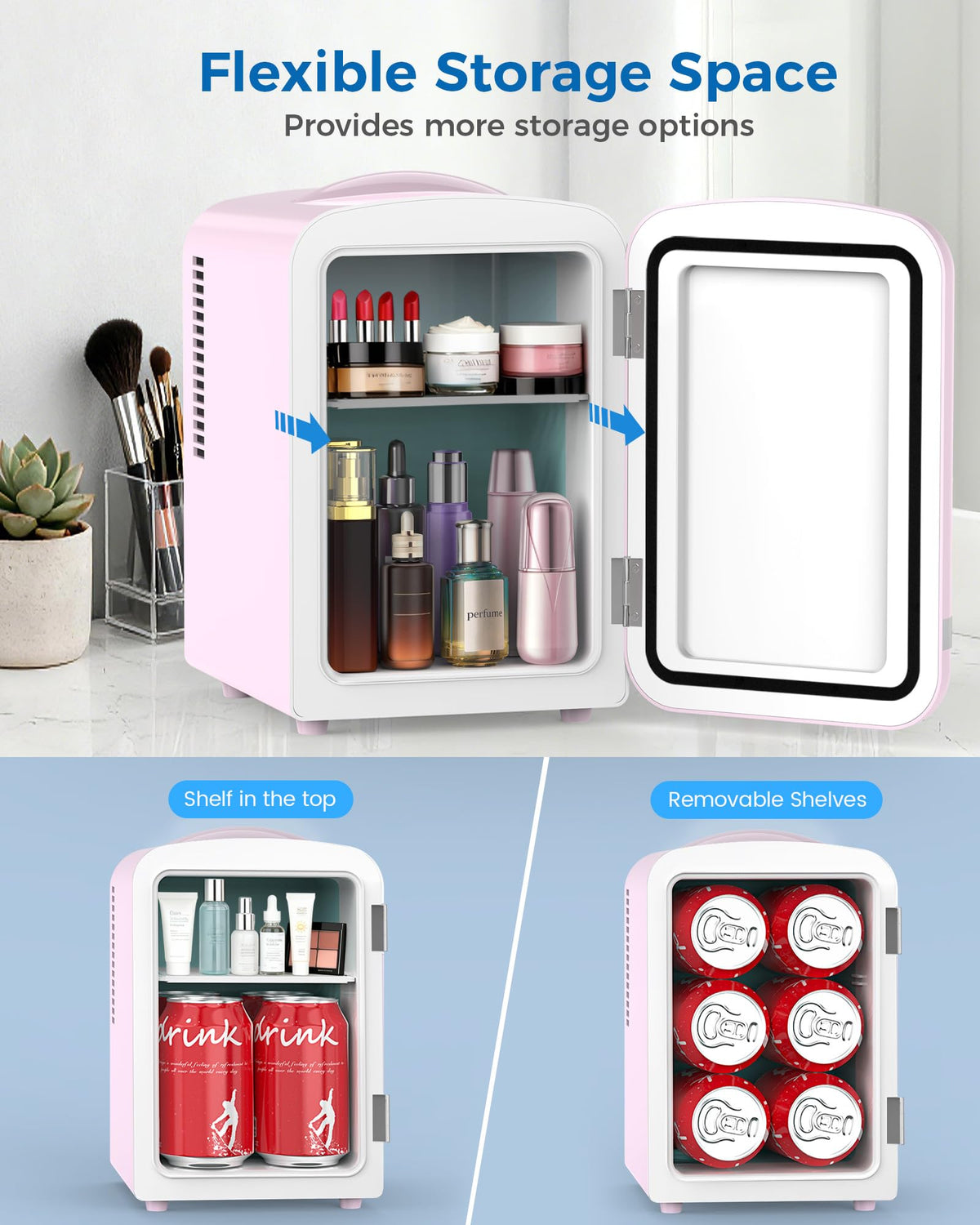 Mini Fridge 4L 6 Cans Pink D678
