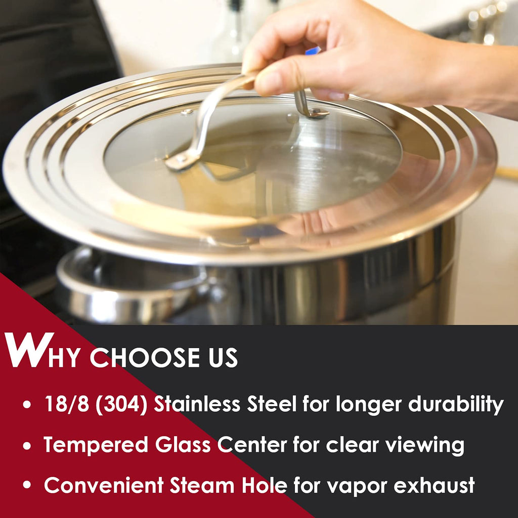 Stainless Steel Universal Lid for Pots, Pans and Skillets C75683