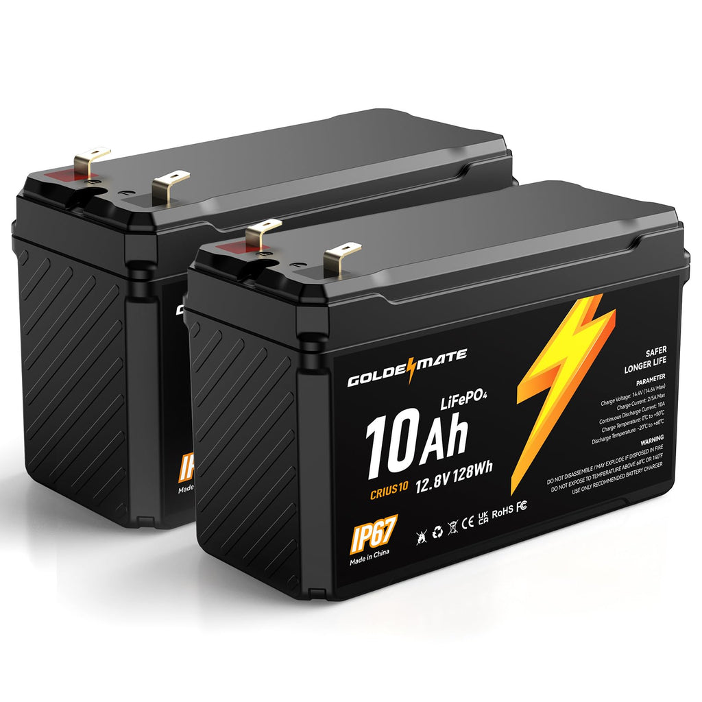 12V 10Ah Lithium LiFePO4 Battery 2 Packs H192725