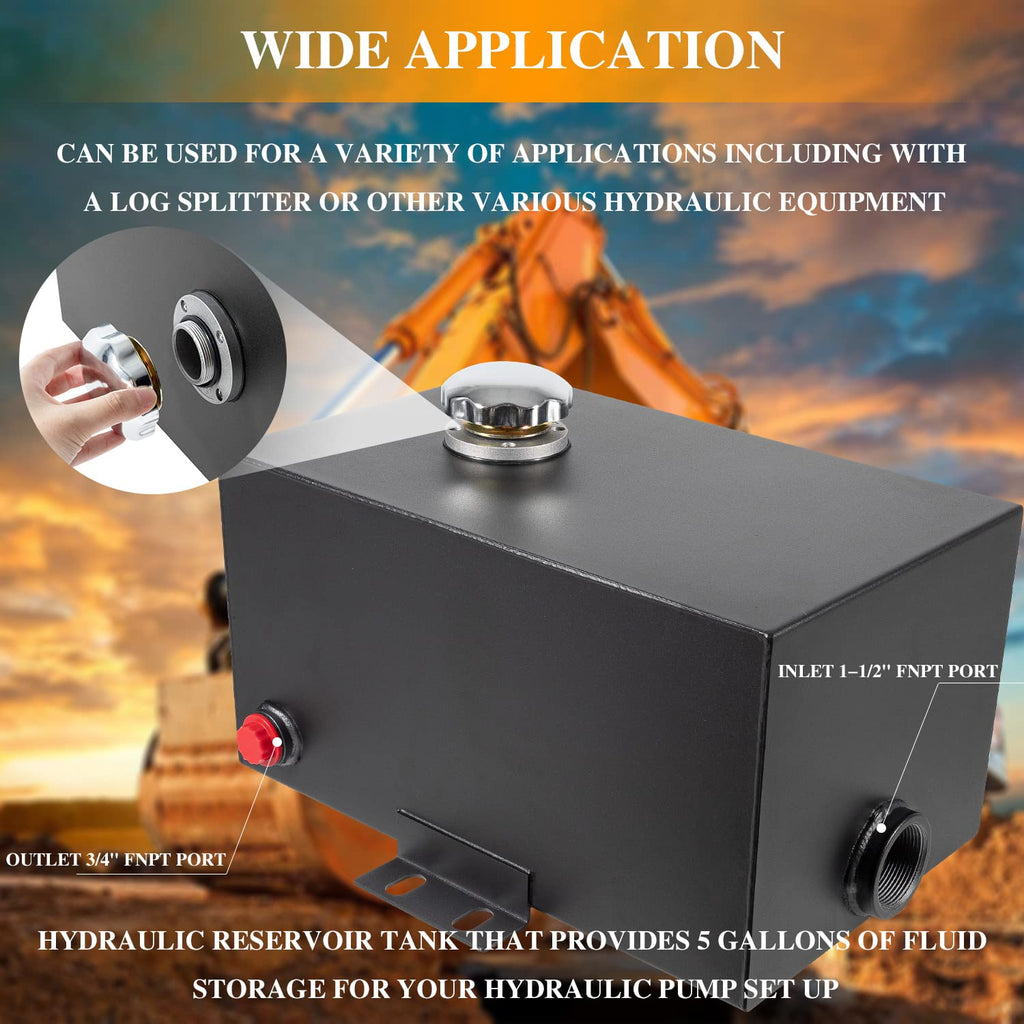 5 Gallon 14 Gauge Steel Hydraulic Fluid Reservoir Tank N18699