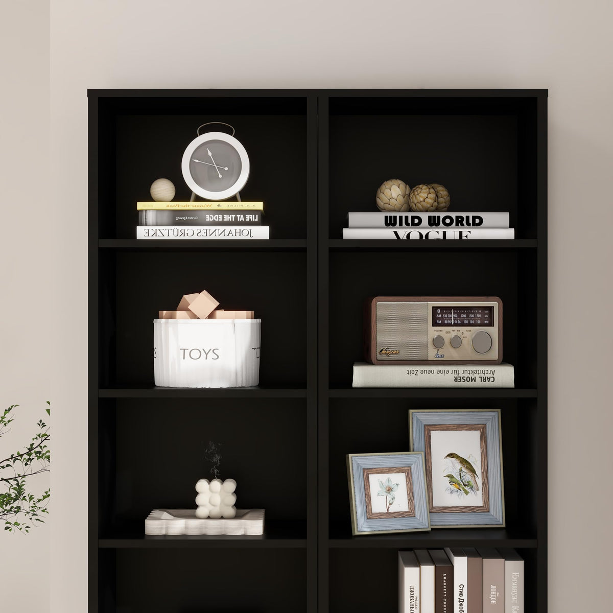 8 Tier Black Storage Shelf Bookcase Z13085