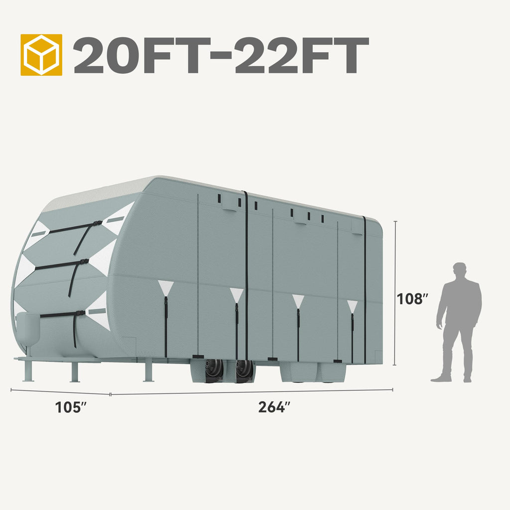20-22FT Waterproof Rip-Stop Travel Trailer Cover Y40679
