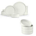 Speckled White 12 Pc Stoneware Dinnerware Set N583342