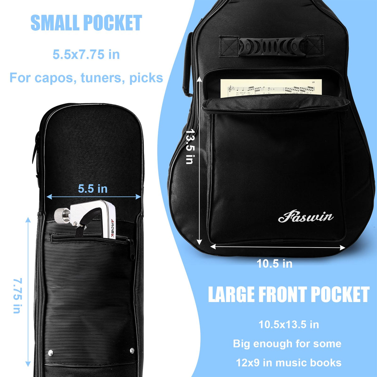 41 Inches Acoustic Guitar Bag Black F53302