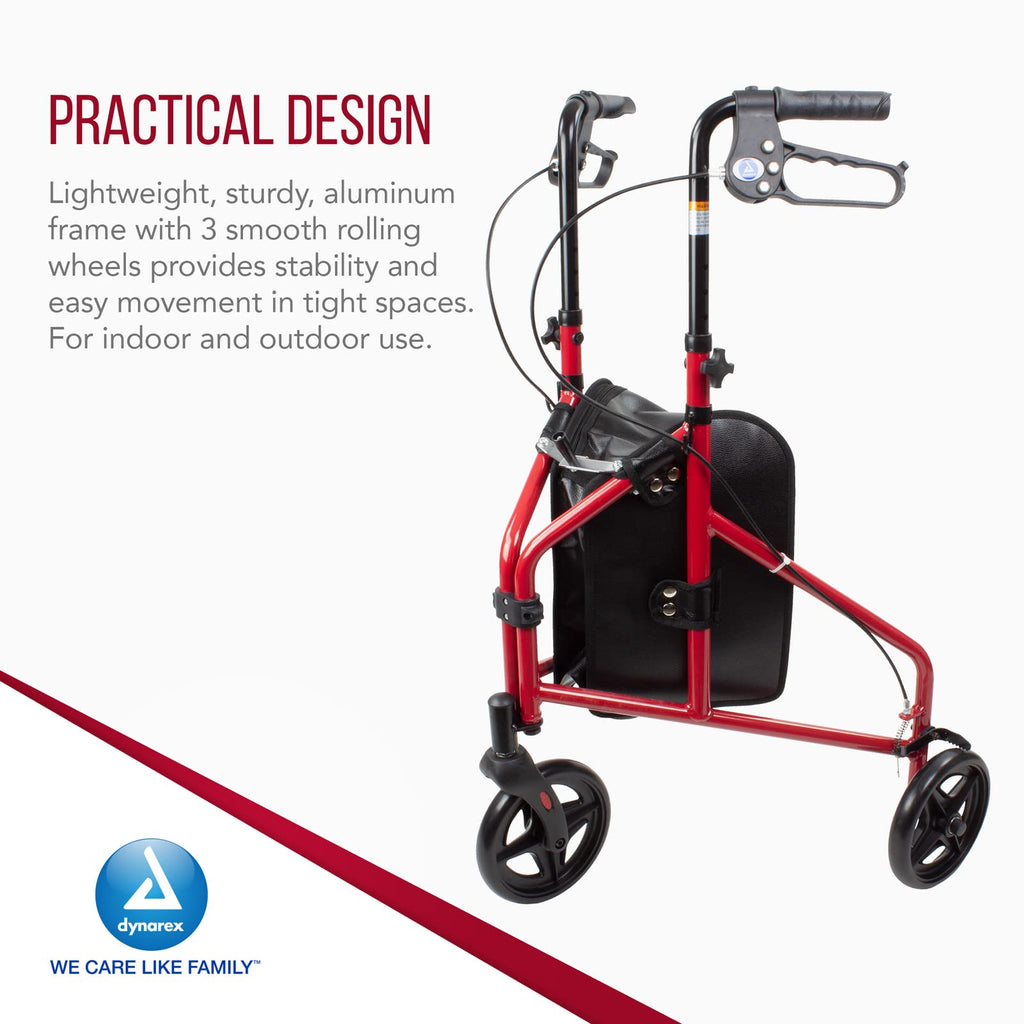 Foldable Lightweight 3-Wheel Rollator with Storage Pouch G728
