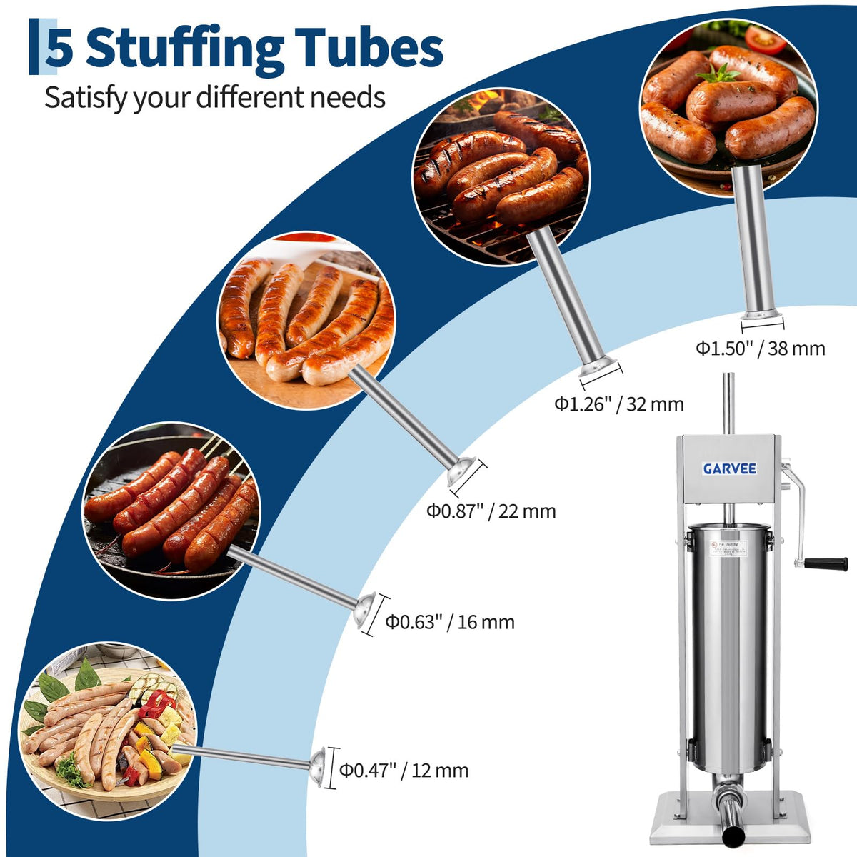 7L Stainless Steel Manual Sausage Stuffer Z3116