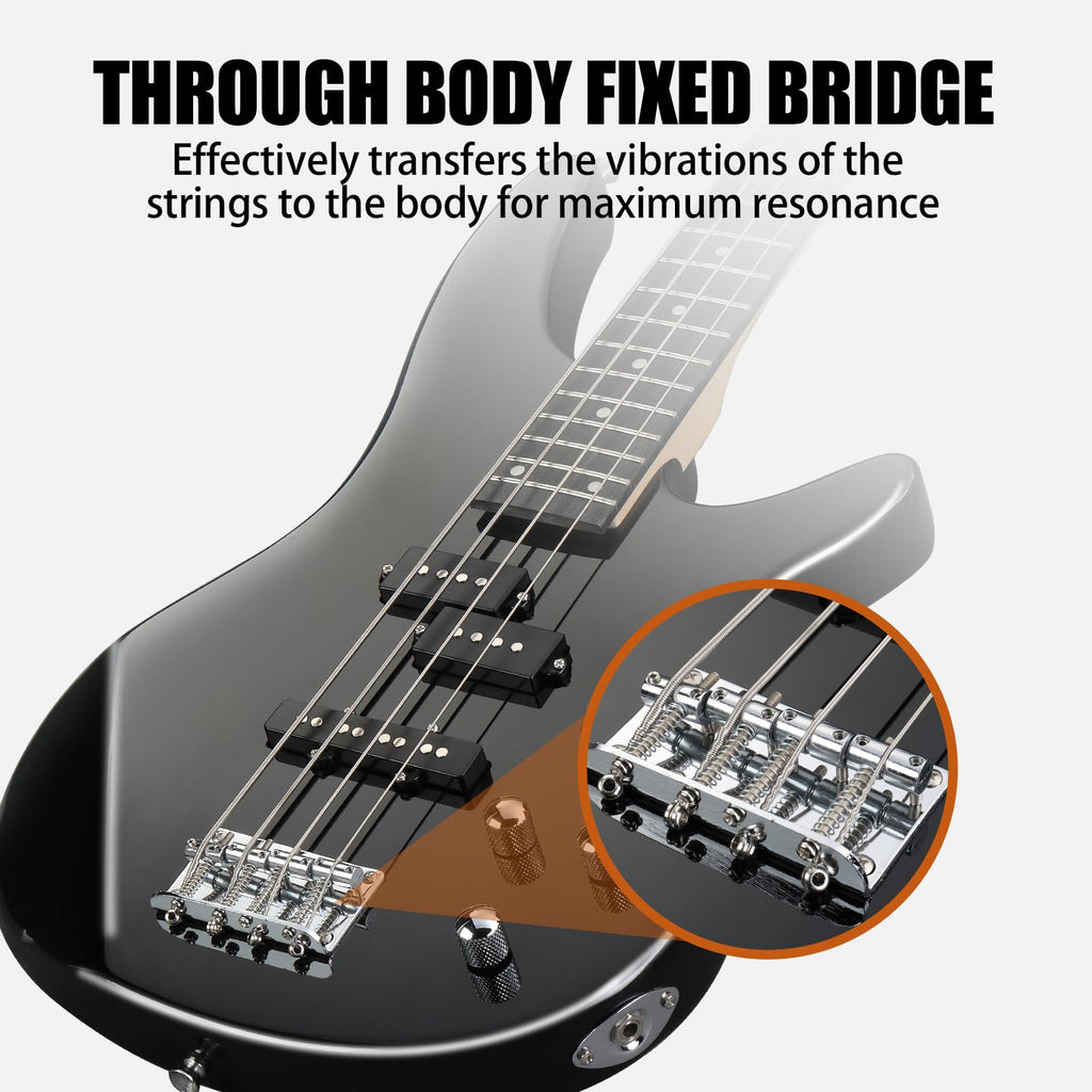 Electric Bass Guitar 4 String Kit Black I815
