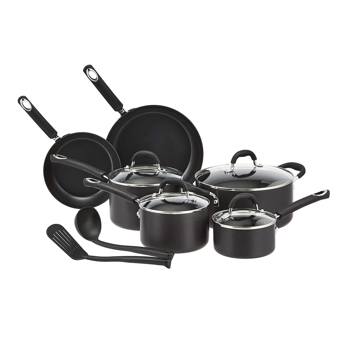 Non-Stick Hard Anodized Aluminum Cookware Set, 12-Piece A4347