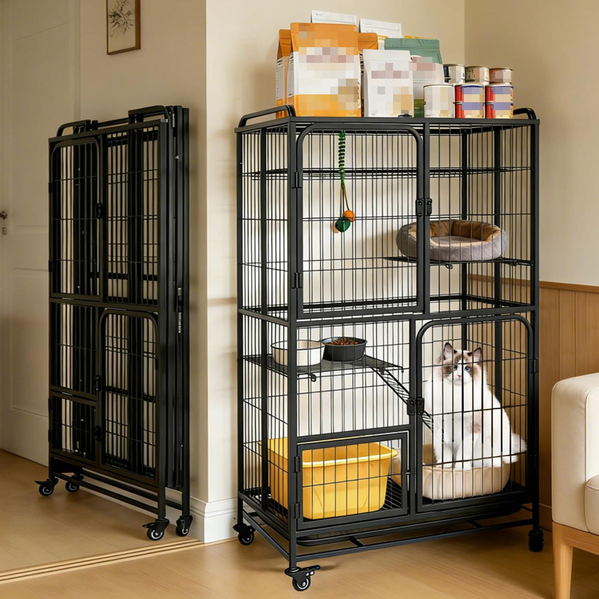 Collapsible Metal Wire Cat Cage R936