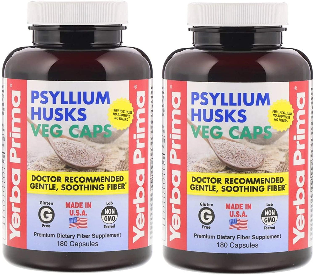 Psyllium Husks Fiber Veg Caps 180 Pack of 2 Q3889