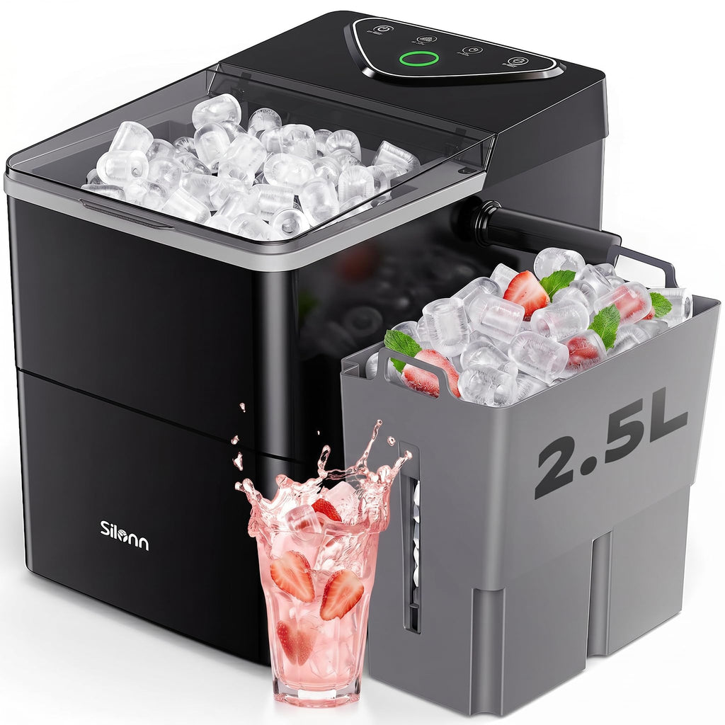 Countertop Ice Maker with 2.5L Ice Basket & 1.8L Water Tank, 26Lbs/24H K3515