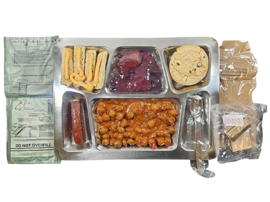 MRE Meal Ready to Eat with Entree Snacks Dessert Drink Mix Utensils Condiments G592