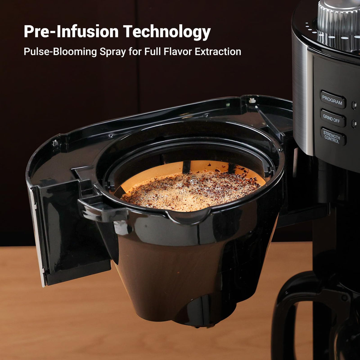 10-Cup Drip Coffee Maker with Built-In Burr Grinder O15486