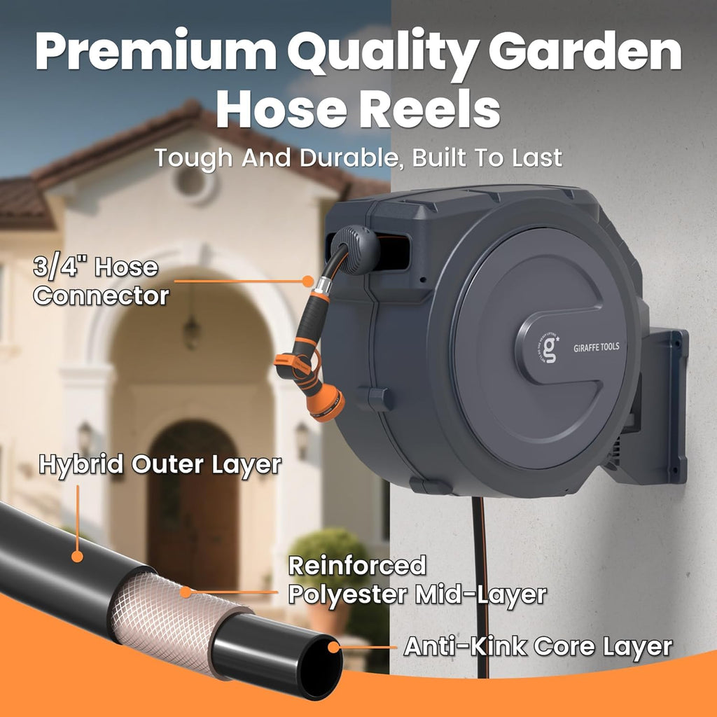Retractable Garden Hose Reel 1/2" 100FT L3191