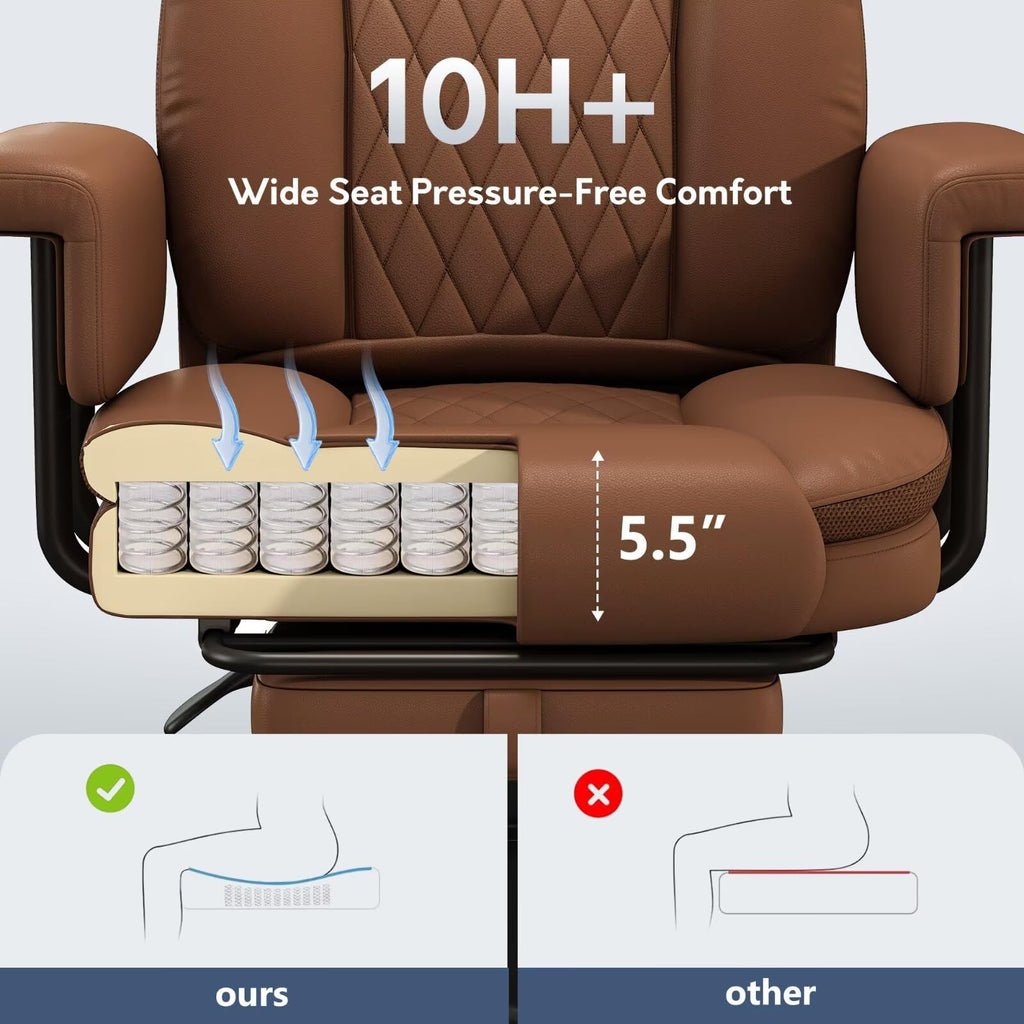 Big and Tall 500LBS Reclining Office Chair with Footrest V53956