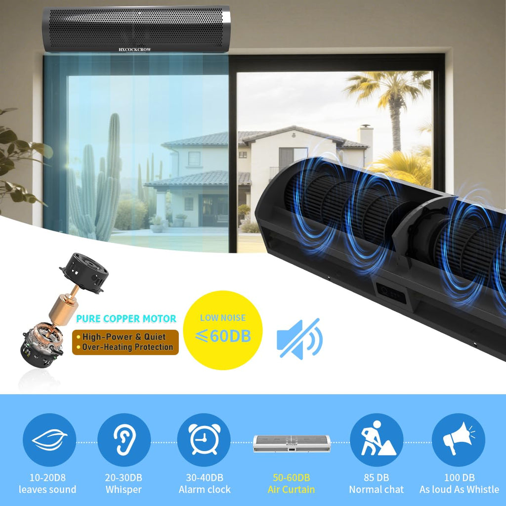 36'' Matte Black 2-Speed Air Curtain T995
