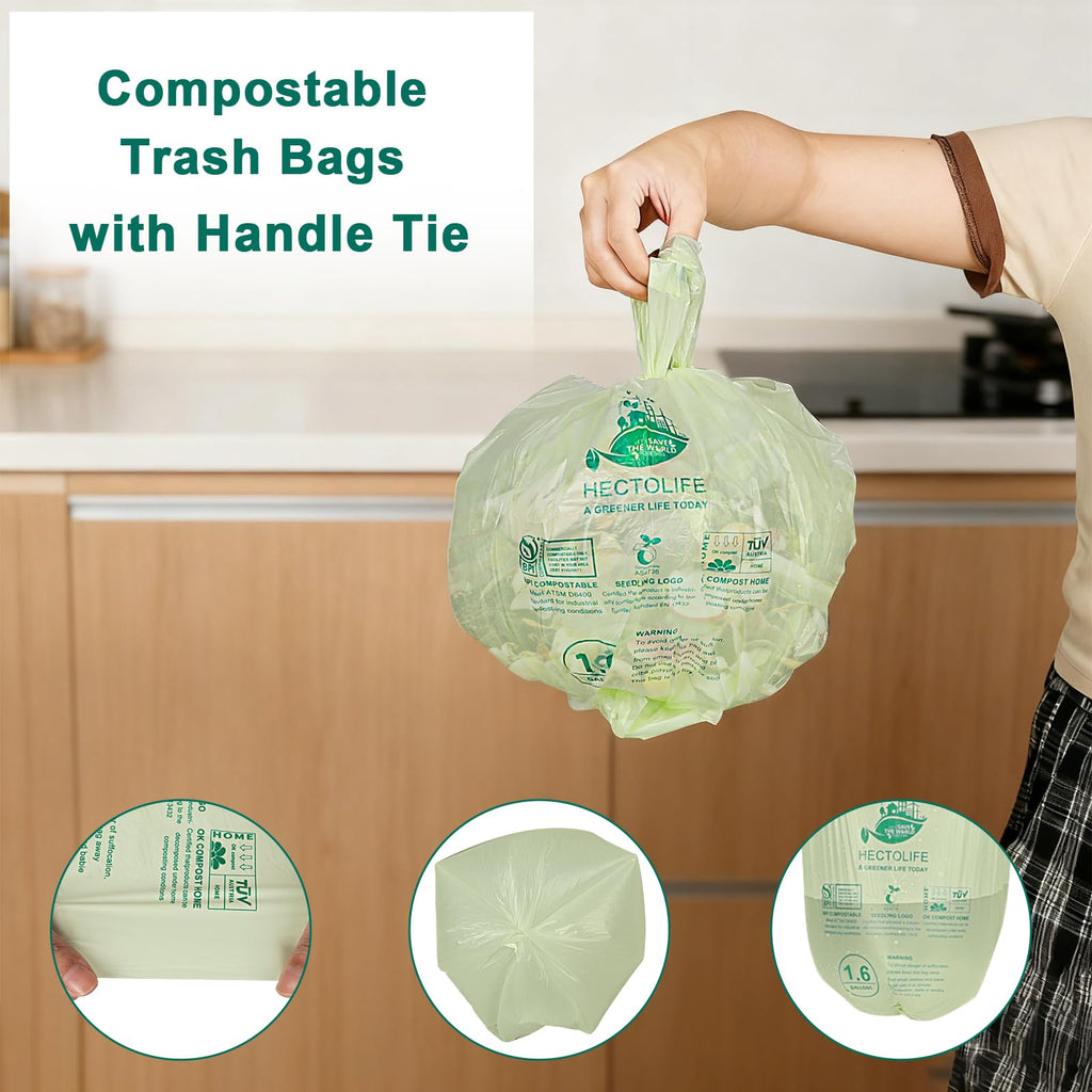 1.6 Gallon 100 Count Compostable Bags W612