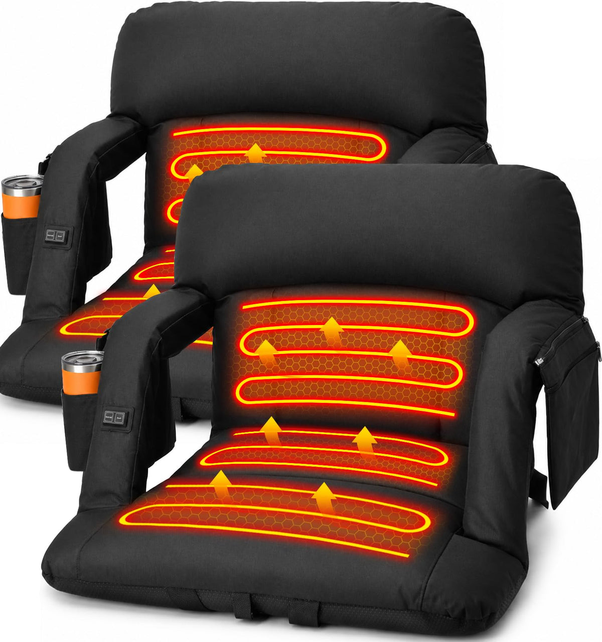 Heated Stadium Seats with Back Support 2 Pack W408