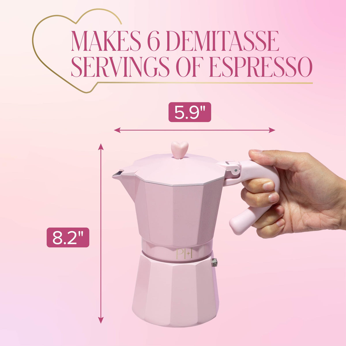 Stovetop Espresso and Coffee Maker Pink U9282