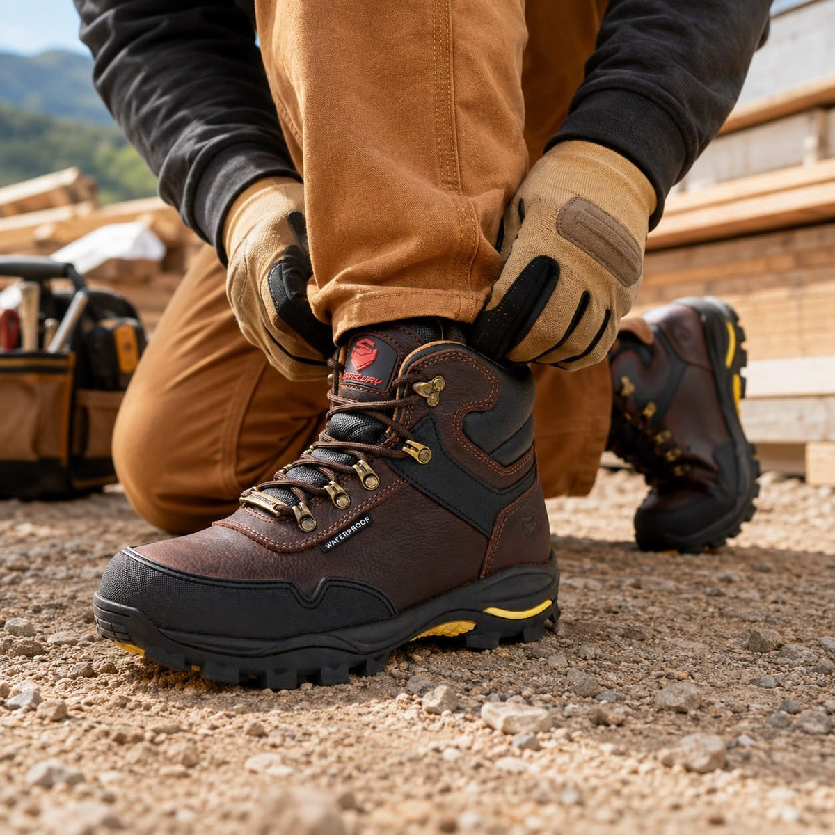 6 Inch Waterproof Leather Work Boots E326