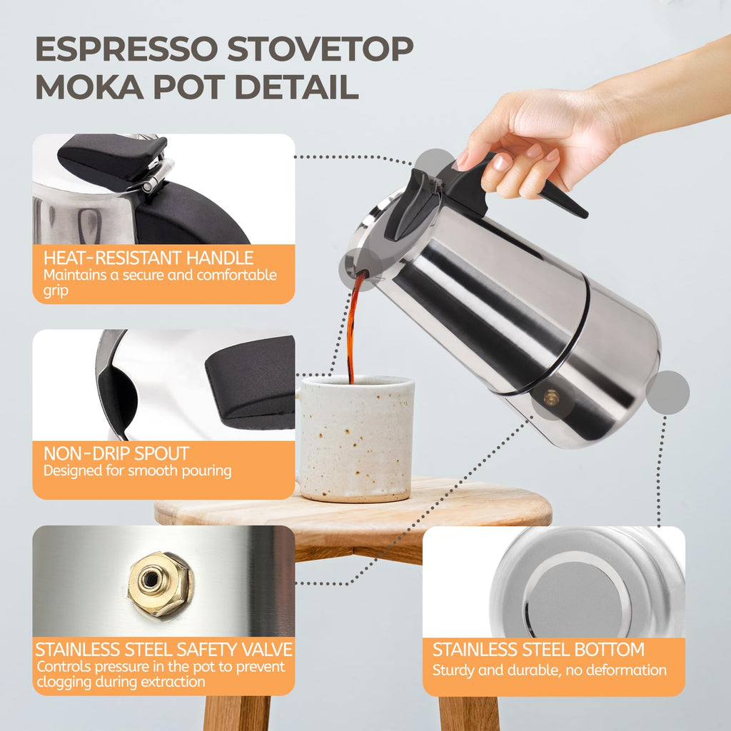 12 Cup Stainless Steel Moka Pot M9609