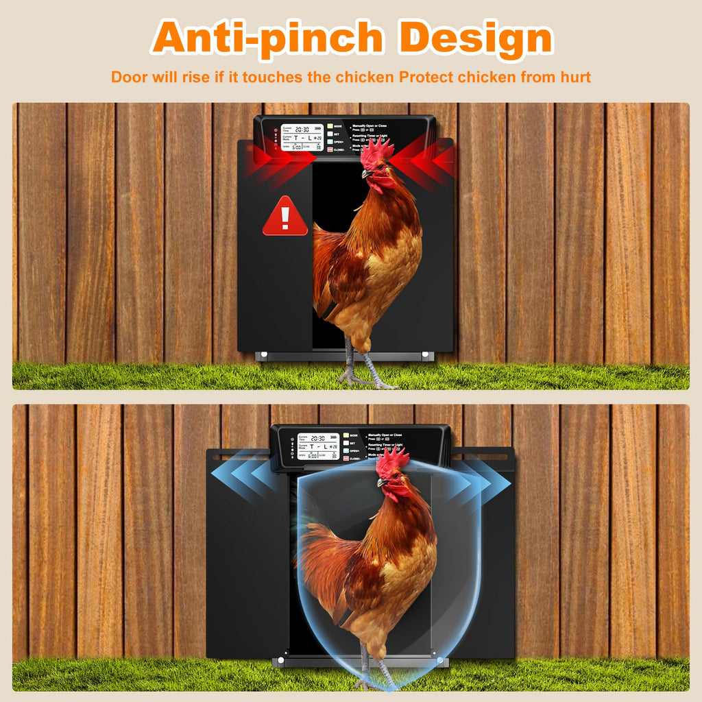 Automatic Chicken Coop Door Solar Powered with Timer & Light Sensor S5773