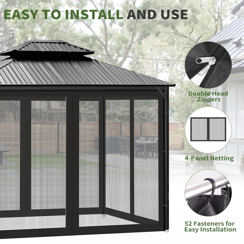 10' x 10' Pop Up Canopy Tent Replacement Mosquito Netting C9207