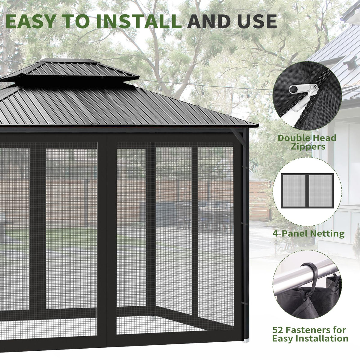 10' x 10' Pop Up Canopy Tent Replacement Mosquito Netting C9207