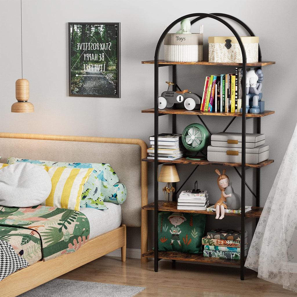 5 Tier Arched Bookshelf J889543