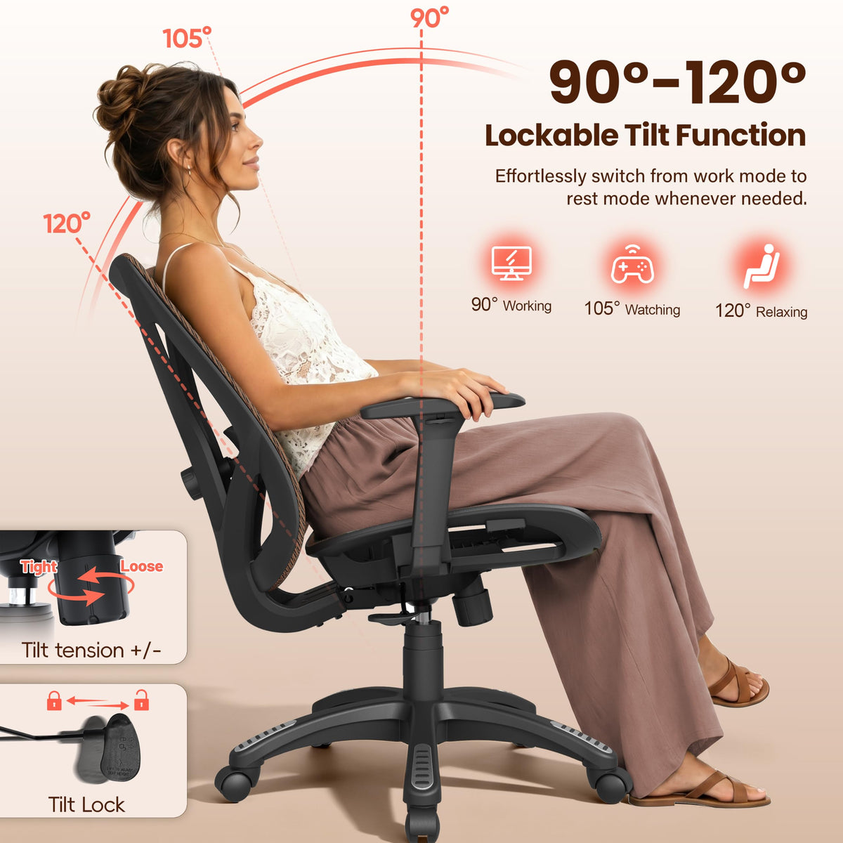 Ergonomic Mesh Office Chair with Adjustable Lumbar Support O41437