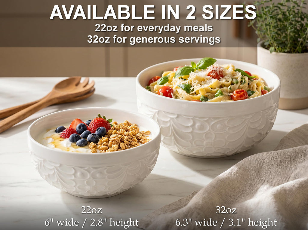 22 Oz Ceramic Bowls Set of 4 A8609