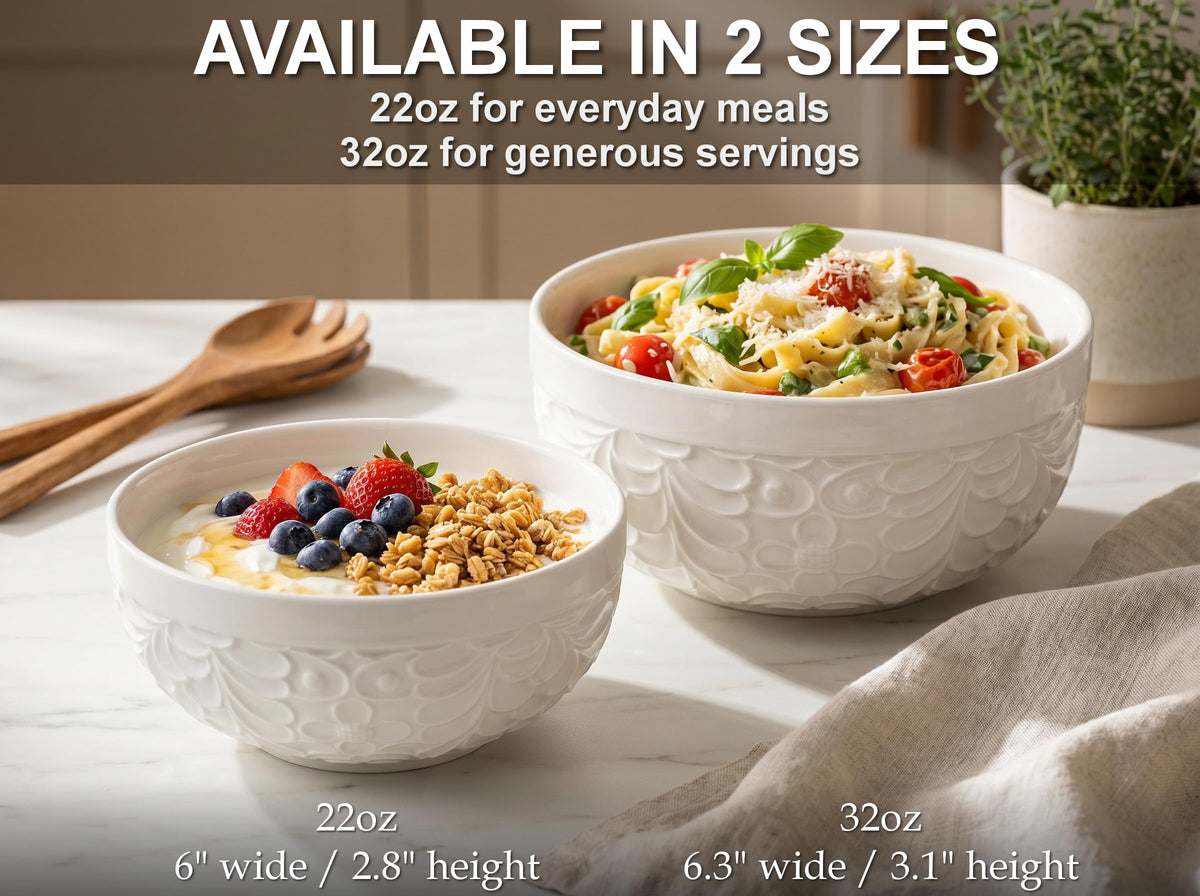 22 Oz Ceramic Bowls Set of 4 A8609