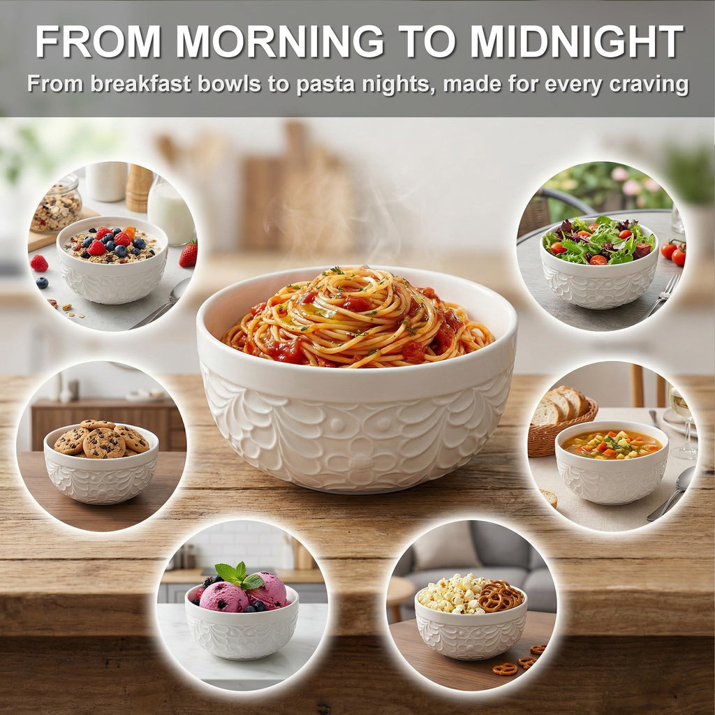 22 Oz Ceramic Bowls Set of 4 A8609