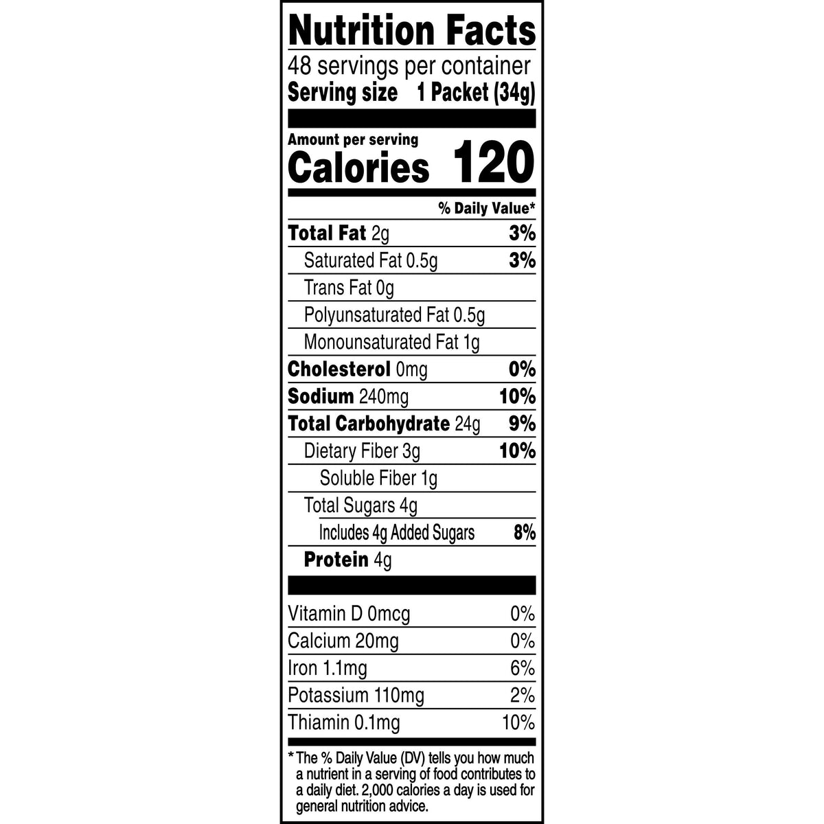Instant Oatmeal Lower Sugar Maple Brown Sugar 1.19 Ounce Pack of 48 B128810