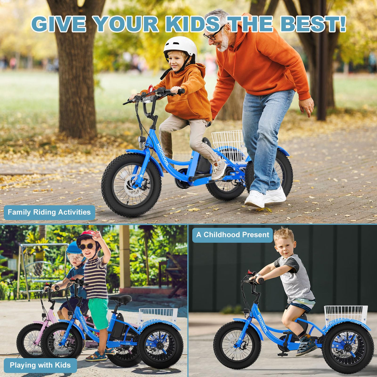 16 Inch 250W 24V Blue Electric Tricycle Q5805