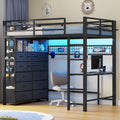 Twin Loft Bed with Desk and Storage Drawers E62067
