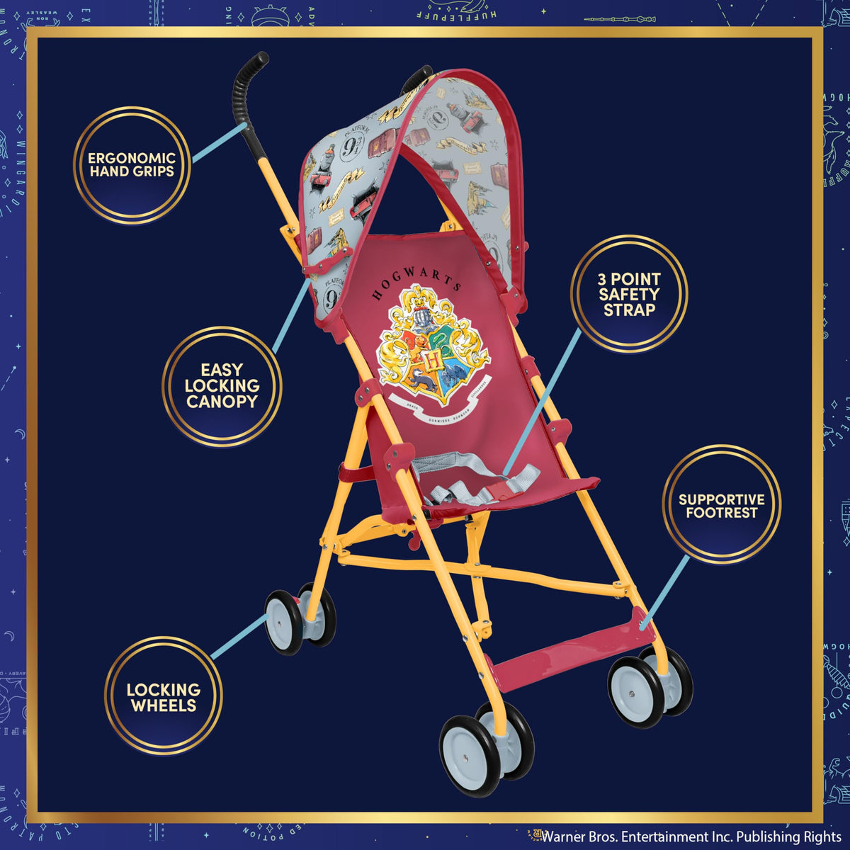 Lightweight Foldable Umbrella Stroller with 3-Point Harness I260946