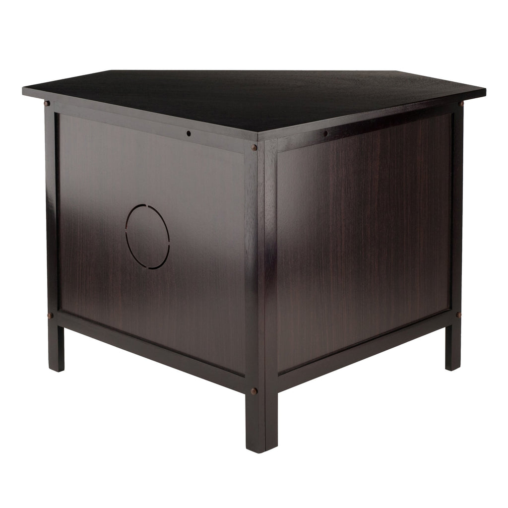 Compact Espresso Corner TV Stand J7590