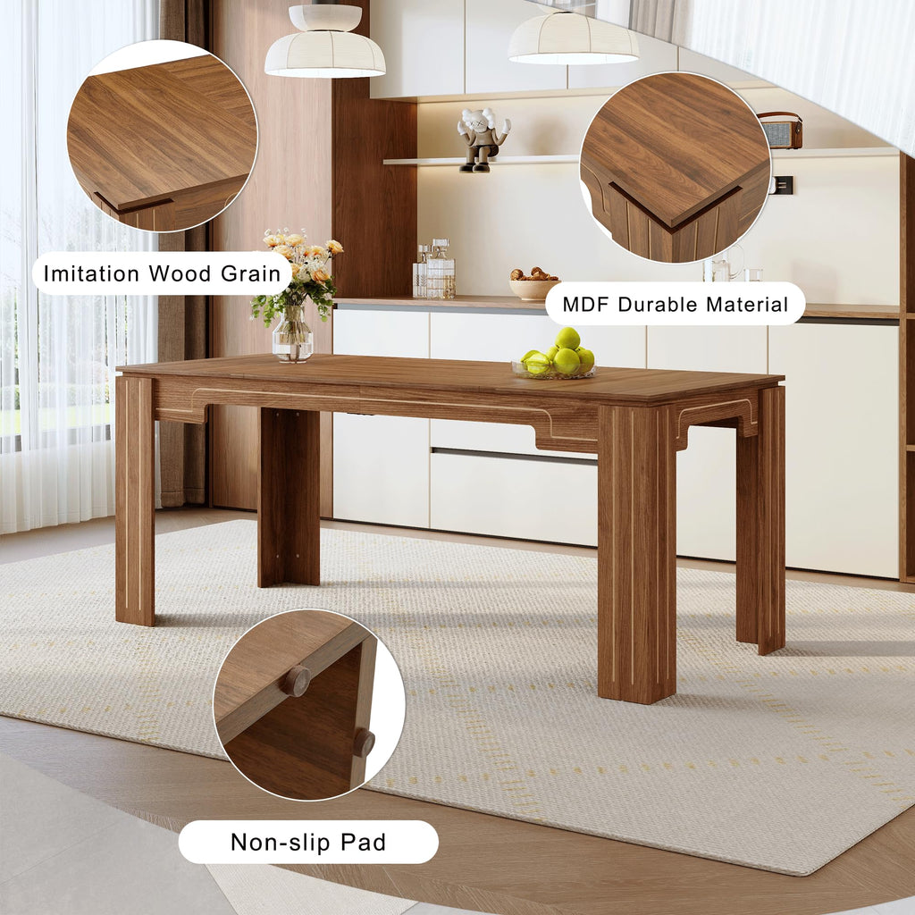 9 Piece Dining Table Set with 8 Pu Leather Chairs H660