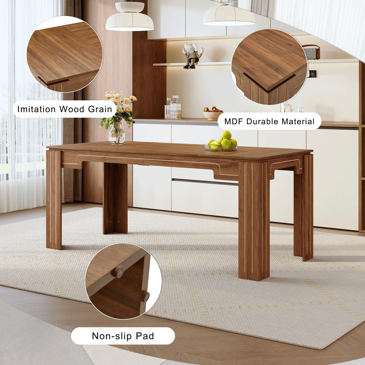9 Piece Dining Table Set with 8 Pu Leather Chairs H660