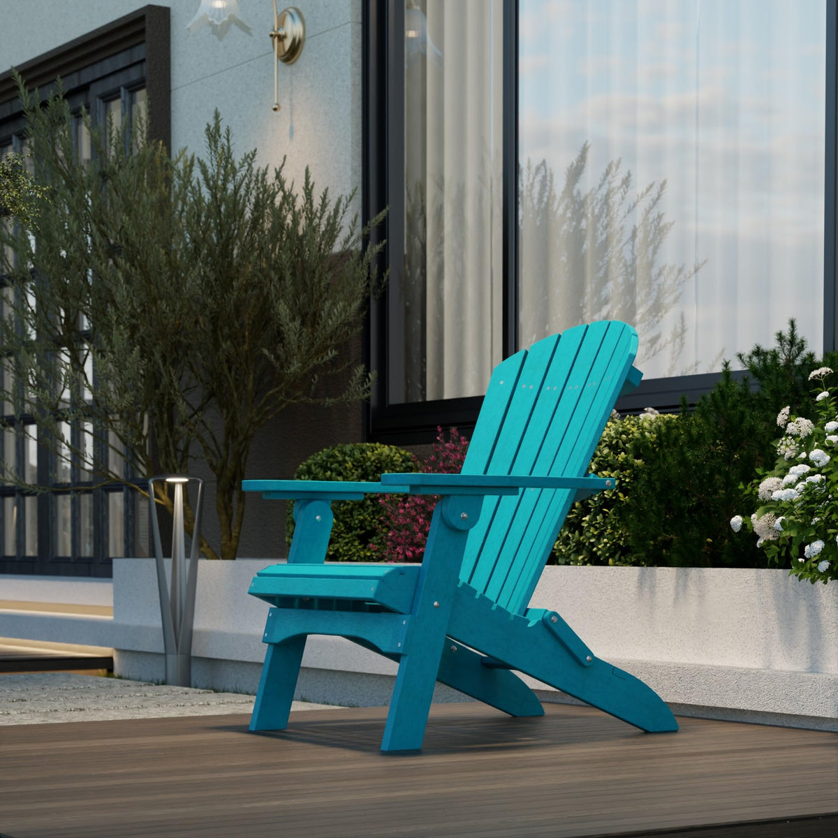 Aruba Blue Folding Adirondack Chair V241050