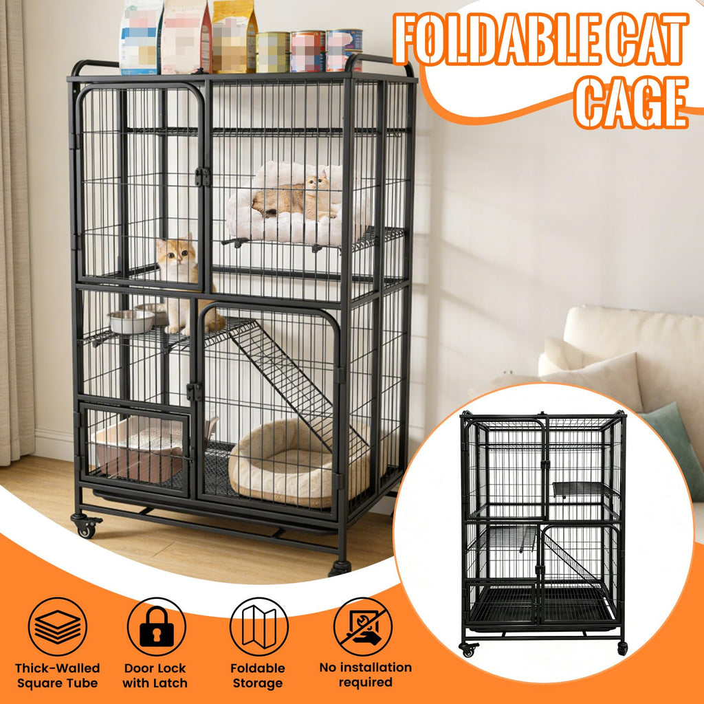 Collapsible Metal Wire Cat Cage R936