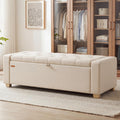 48 Inches Storage Ottoman with Solid Wood Legs F392
