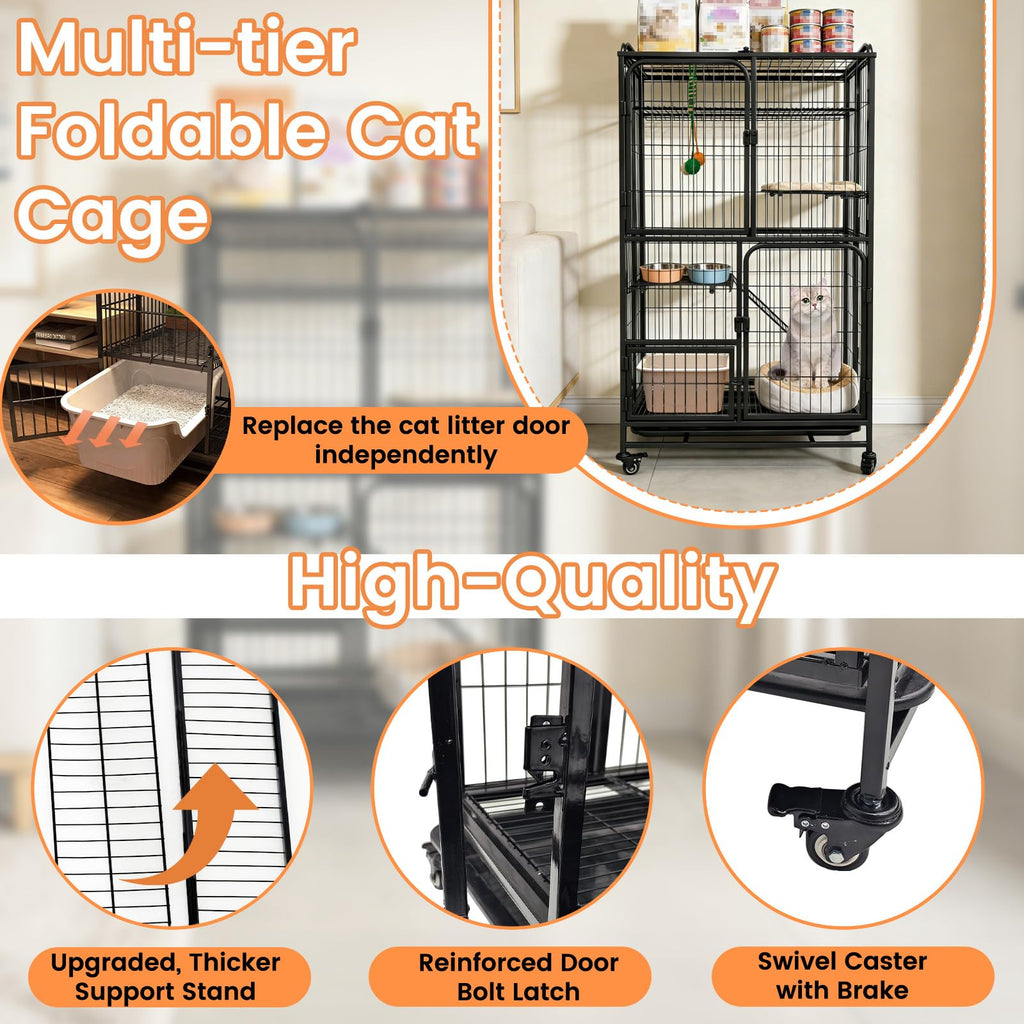 Collapsible Metal Wire Cat Cage R936