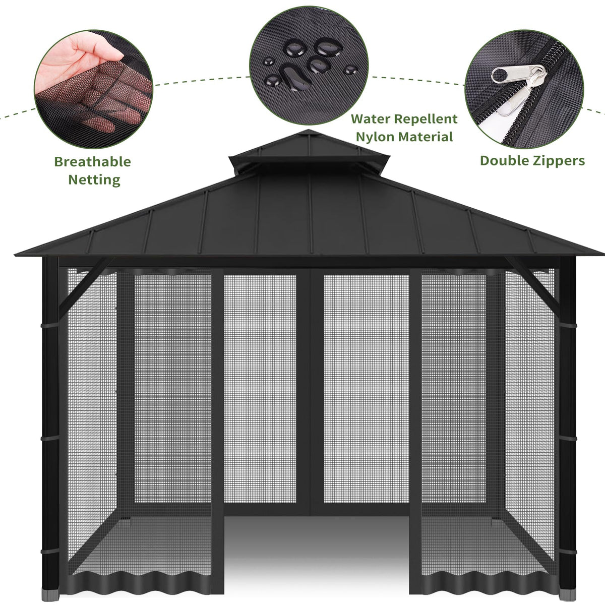 10' x 10' Pop Up Canopy Tent Replacement Mosquito Netting C9207