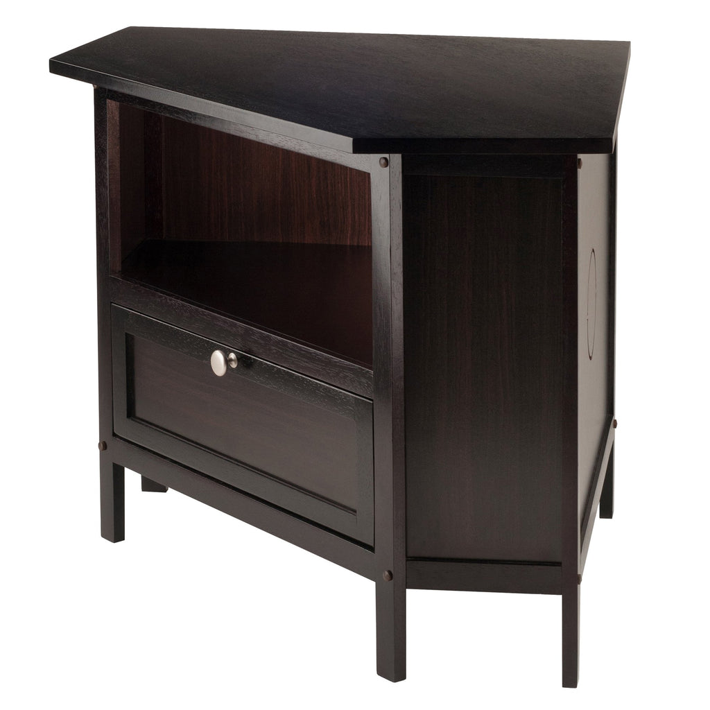 Compact Espresso Corner TV Stand J7590
