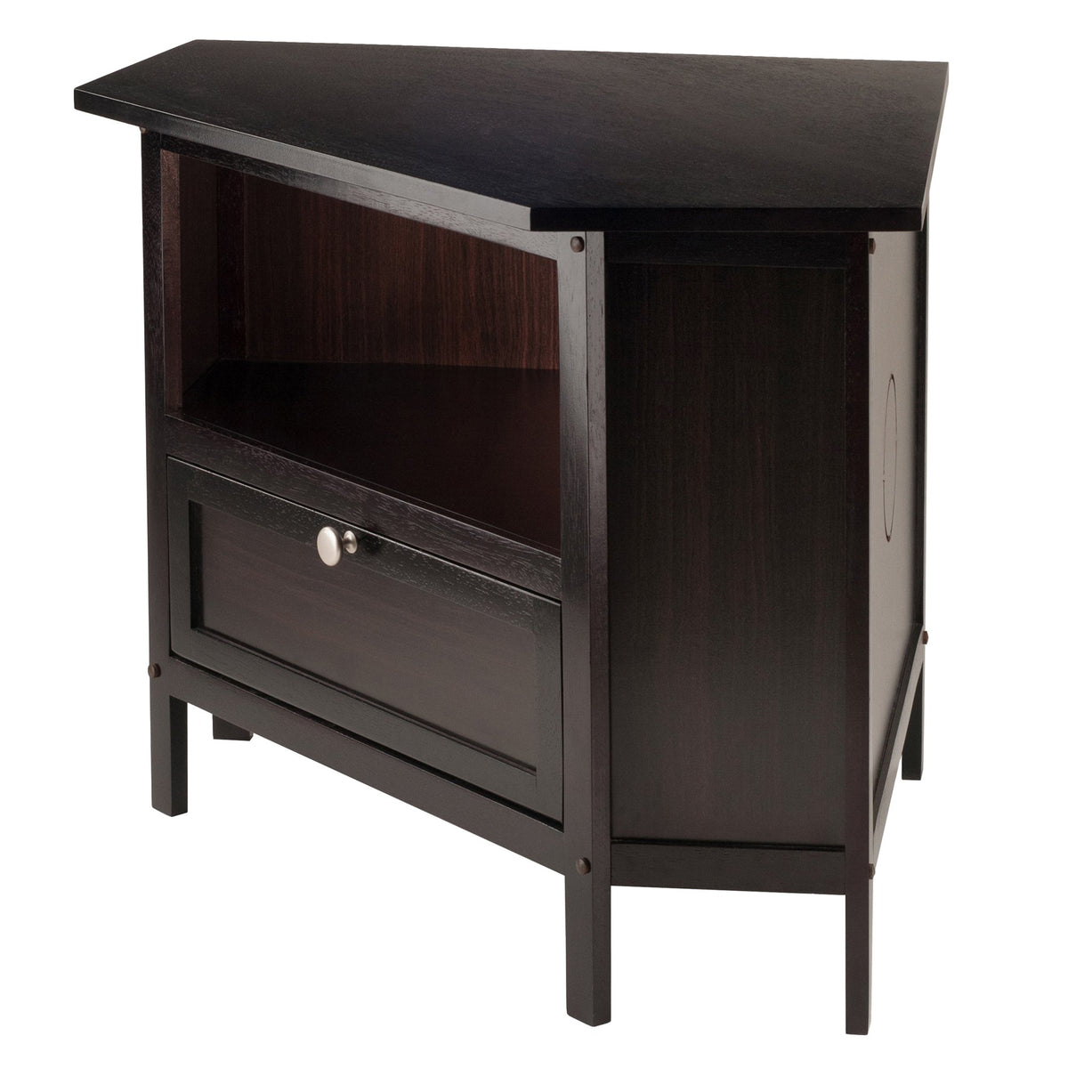 Compact Espresso Corner TV Stand J7590